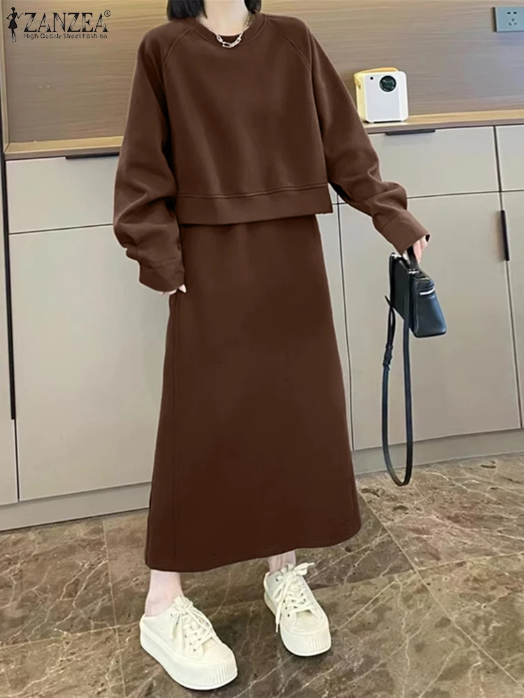 ZANZEA Casual Long Sleeve Crop Top High Waist Long Skirt Set 2025 Spring Two Piece Outfit Fashion Solid Suits Women Tracksuit
ZANZEA Casual Long Sleeve Crop Top High Waist Long Skirt Set 2025 Spring Two Piece Outfit Fashion Solid Suits Women Tracksuit