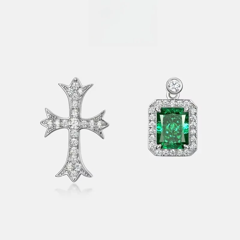 Bright Cross Earrings S925 Silver Plated 18K Gold PT950 Platinum Jade Green High Carbon Diamond Earrings
Bright Cross Earrings S925 Silver Plated 18K Gold PT950 Platinum Jade Green High Carbon Diamond Earrings