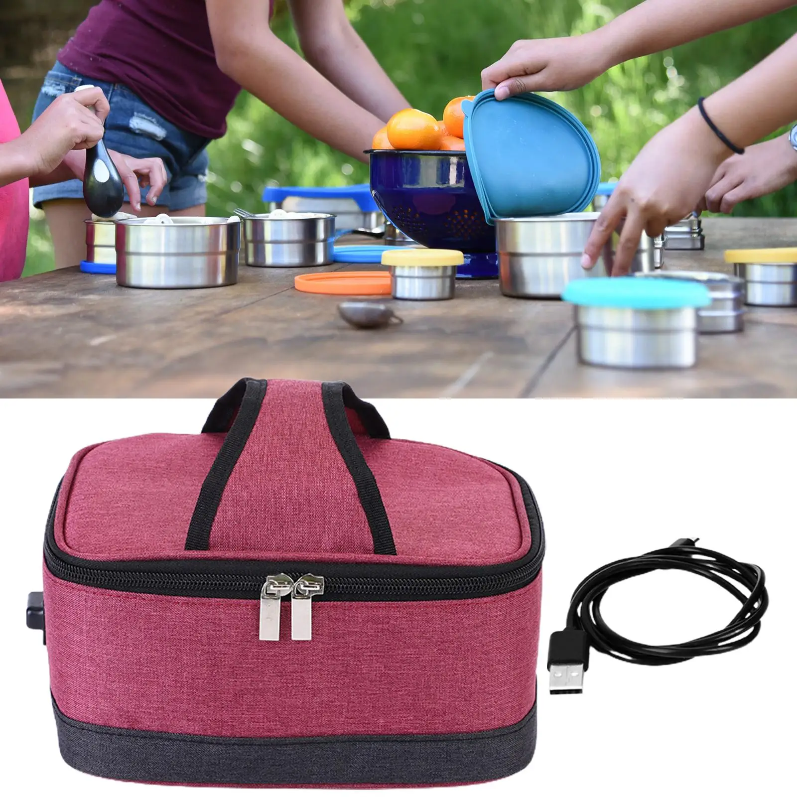Heated Lunch Box Bag with USB Insulated Thermal Food Container Warmer for Office School Travel Meals
Heated Lunch Box Bag with USB Insulated Thermal Food Container Warmer for Office School Travel Meals