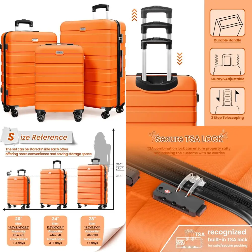 Легкий набор чемоданов из трех предметов Hardshell с 4 вращающимися колесами, замком TSA, материал ABS, идеально подходит для путешествий и органайзера для багажа
Легкий набор чемоданов из трех предметов Hardshell с 4 вращающимися колесами, замком TSA, материал ABS, идеально подходит для путешествий и органайзера для багажа