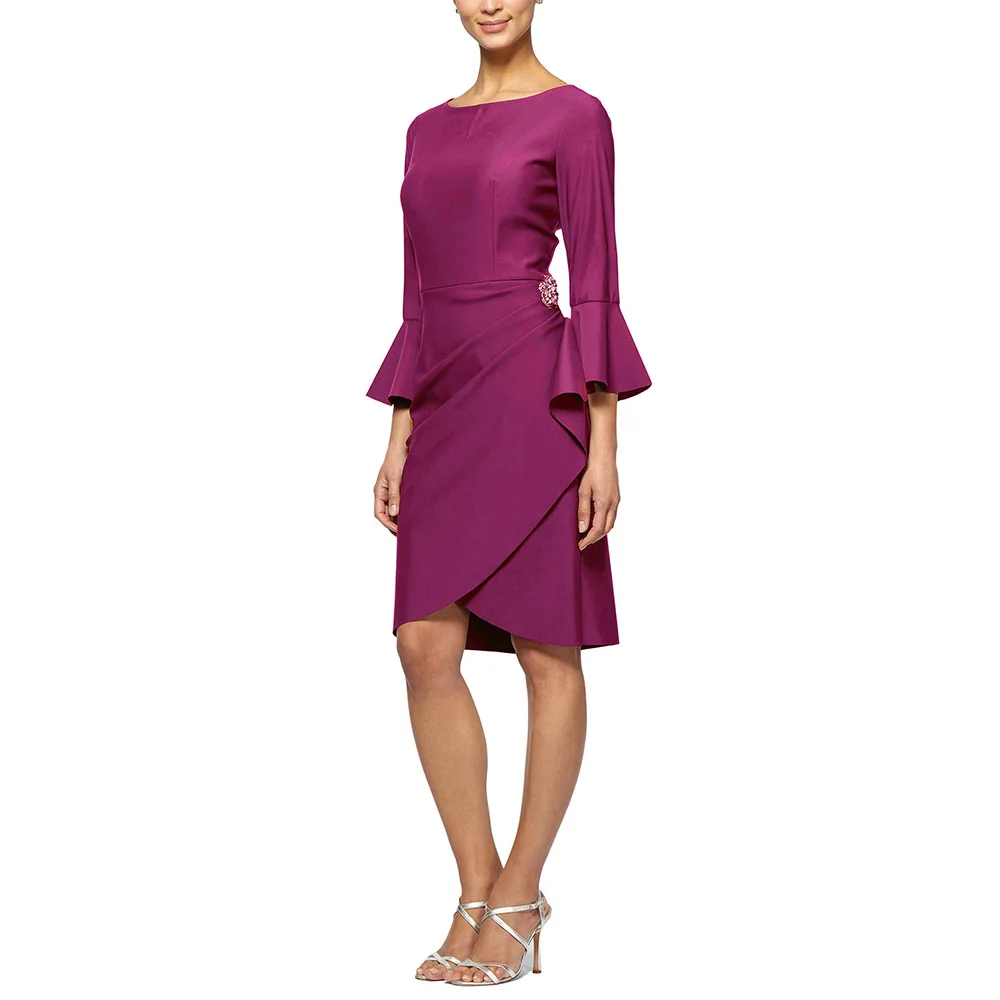 Customized Exquisite Mother of The Bride Dresses Women's Slimming Short Cocktail Dress with Bell Sleeves Wedding Guest 2025
Customized Exquisite Mother of The Bride Dresses Women's Slimming Short Cocktail Dress with Bell Sleeves Wedding Guest 2025