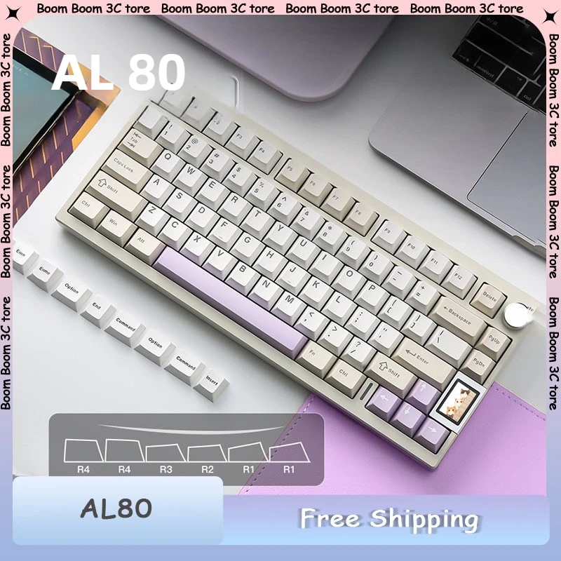 KEYNOUO YUNZII AL80 Mechanical Keyboard Aluminium Tri-Mode Wireless Hot Swap Gasket RGB Knob Customizable Screen Game Keyboard
KEYNOUO YUNZII AL80 Mechanical Keyboard Aluminium Tri-Mode Wireless Hot Swap Gasket RGB Knob Customizable Screen Game Keyboard