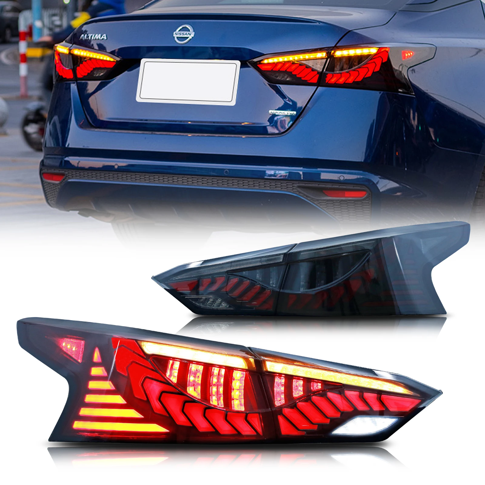 LED Black Tail Lights Assembly For Nissan Altima 2019-2024 SR SV Sequential Sequential Turn Signal Trunk Rear Brake Lamps
LED Black Tail Lights Assembly For Nissan Altima 2019-2024 SR SV Sequential Sequential Turn Signal Trunk Rear Brake Lamps