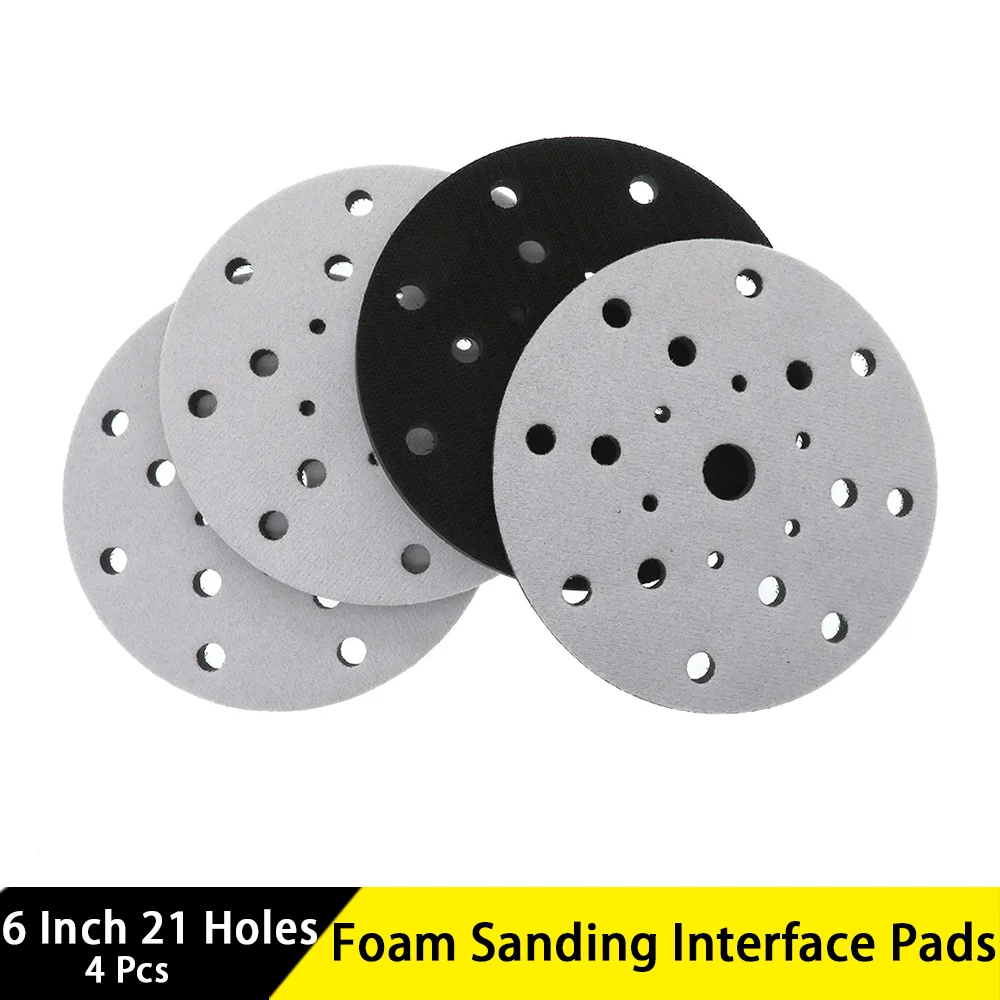 6 Inch 21 Hole Foam Sanding Interface Pads 4Pcs Hook and Loop Soft Sponge Cushion Pad for Orbital Sander Automotive Woodworking
6 Inch 21 Hole Foam Sanding Interface Pads 4Pcs Hook and Loop Soft Sponge Cushion Pad for Orbital Sander Automotive Woodworking
