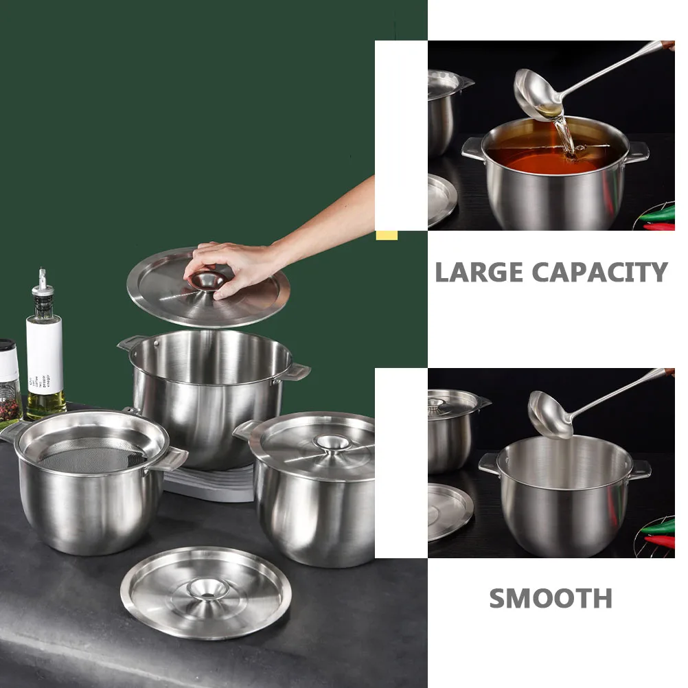 1 Set Stainless Steel Container Large Capacity Smooth Rim Multi-Purpose Kitchen Gadget Oil Storage Holder Cooking Oil Basin
1 Set Stainless Steel Container Large Capacity Smooth Rim Multi-Purpose Kitchen Gadget Oil Storage Holder Cooking Oil Basin
