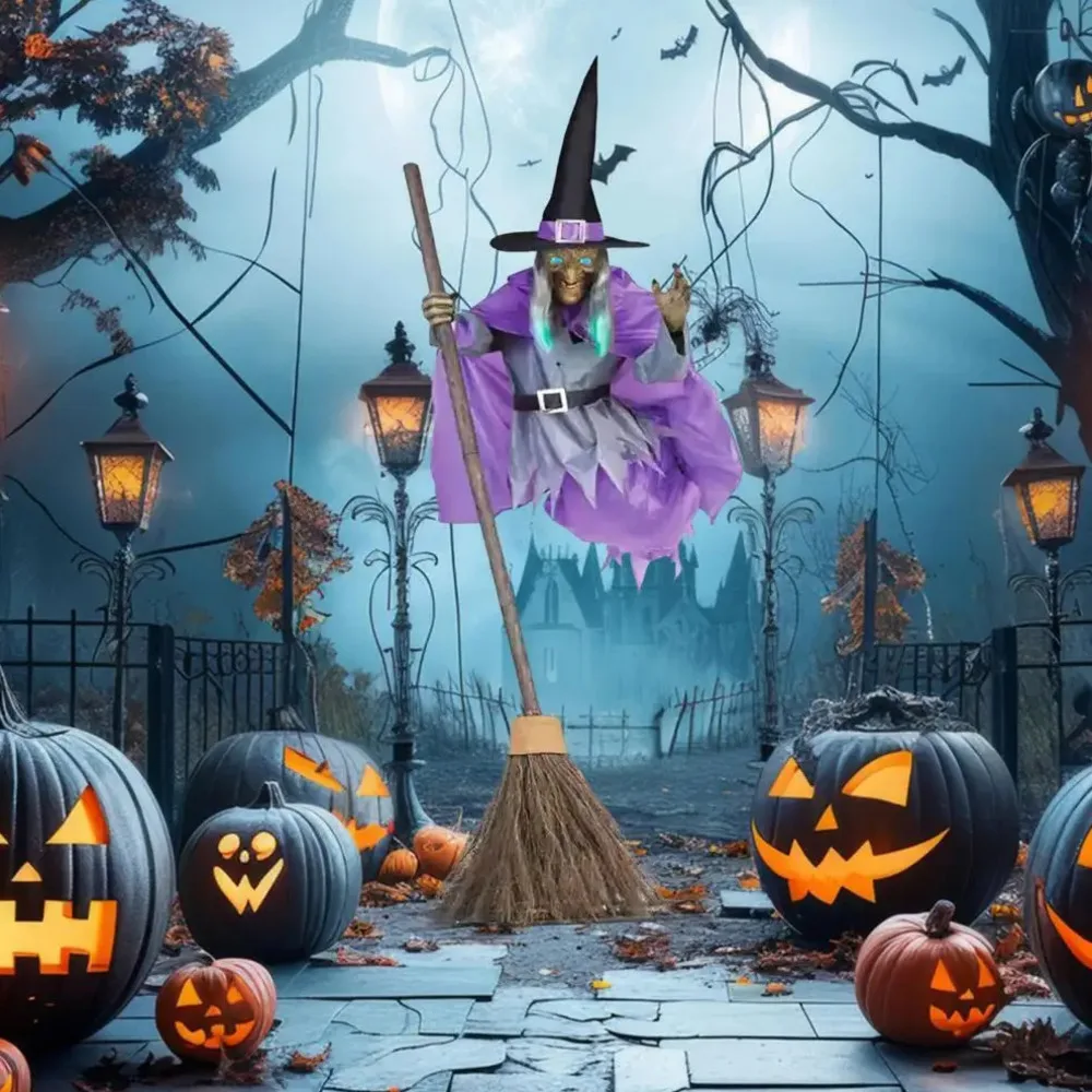 Flying Witch Outdoor Decor Spooky Flying Witch Decorations with Sounds Lights for Outdoor Halloween Yard for Garden for Indoor
Flying Witch Outdoor Decor Spooky Flying Witch Decorations with Sounds Lights for Outdoor Halloween Yard for Garden for Indoor