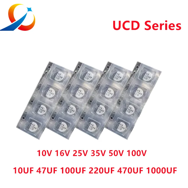 10PCS UCD Series 10V16V25V35V50V63V 10UF 22UF 47UF 68UF 100UF 220UF 330UF 470UF 1000UF Nichicon SMD Electrolytic capacitors
10PCS UCD Series 10V16V25V35V50V63V 10UF 22UF 47UF 68UF 100UF 220UF 330UF 470UF 1000UF Nichicon SMD Electrolytic capacitors