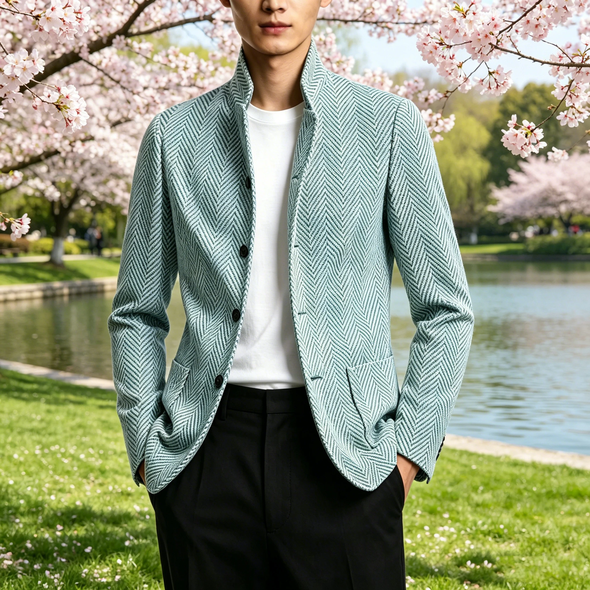 Men's Herringbone Tweed Blazer Stand Collar Slim Fit Business Casual Suit Jacket Spring Daily Commute Lightweight Sport Coat
Men's Herringbone Tweed Blazer Stand Collar Slim Fit Business Casual Suit Jacket Spring Daily Commute Lightweight Sport Coat