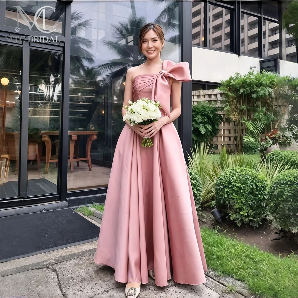 Custom Made Dusty Rose 2026 Long Bridesmaid Dresses With Bow One Shoulder Corset A Line High Quality Maids Of Honor Gowns
Custom Made Dusty Rose 2026 Long Bridesmaid Dresses With Bow One Shoulder Corset A Line High Quality Maids Of Honor Gowns