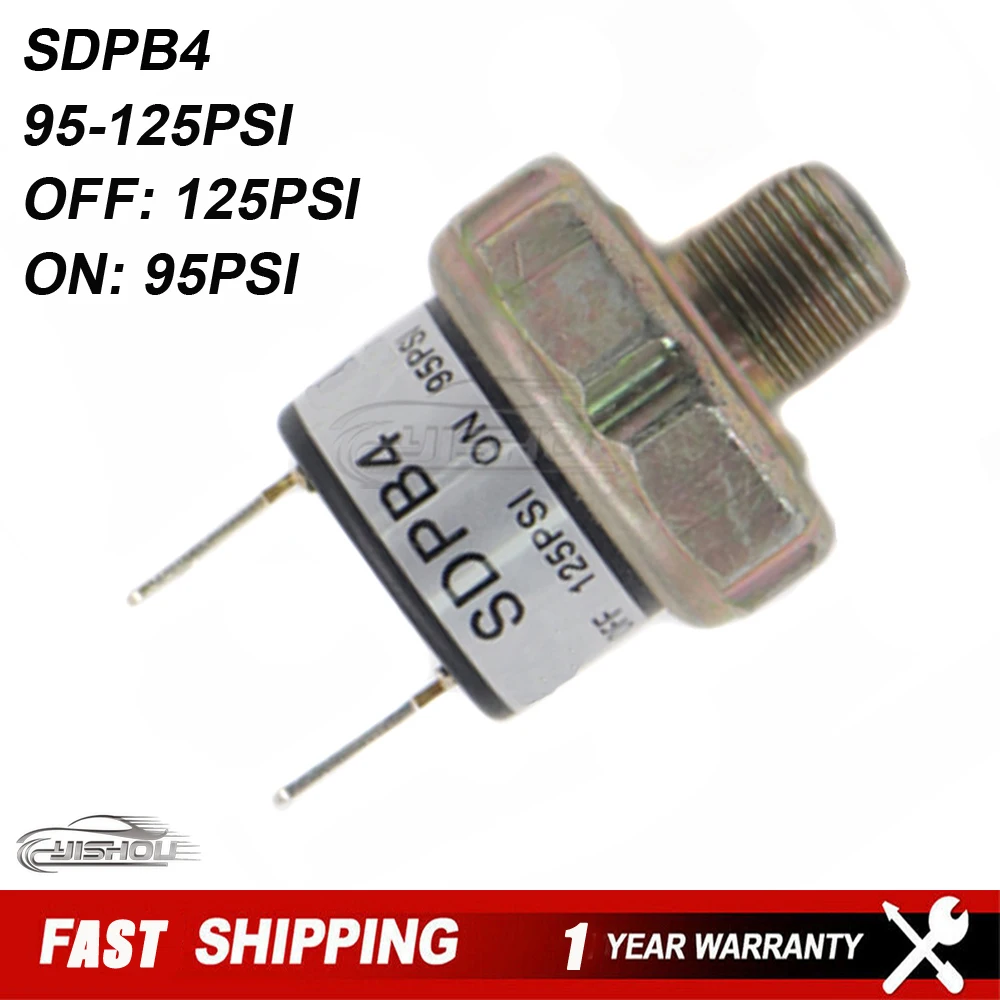 Black Car Air Compressor Pressure Control Switch Tank Mount Thread Valve For Train Horn SDPB4 95-125PSI OFF 125PSI ON 95PSI
Black Car Air Compressor Pressure Control Switch Tank Mount Thread Valve For Train Horn SDPB4 95-125PSI OFF 125PSI ON 95PSI