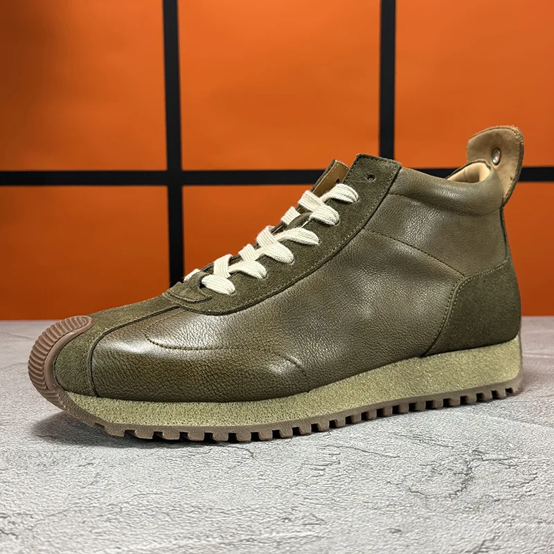 Men New Retro Genuine Leather Running Shoes Lightweight Comfortable Casual Sneakers Breathable Versatile Trendy Sports Footwear
Men New Retro Genuine Leather Running Shoes Lightweight Comfortable Casual Sneakers Breathable Versatile Trendy Sports Footwear