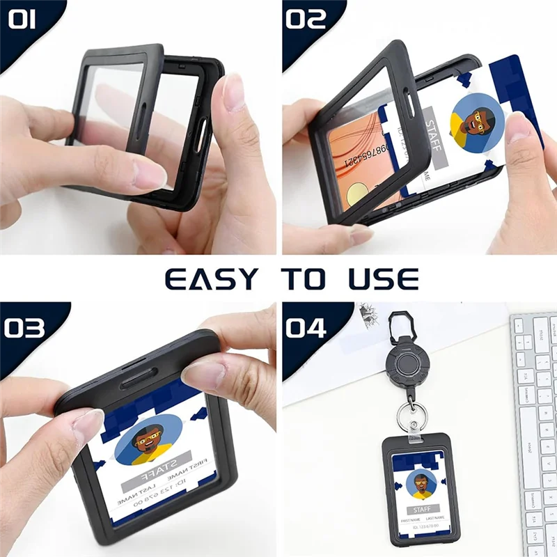 12PCS Black ID Badge Holder With Double-Sided Windows Vertical ID Card Holder ID Card Case Protector For Office, School
12PCS Black ID Badge Holder With Double-Sided Windows Vertical ID Card Holder ID Card Case Protector For Office, School