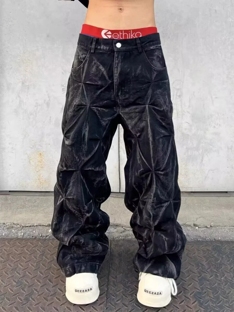 Мужские джинсы с широкими штанинами Waed в американском стиле ретро, повседневные прямые джинсы-трубы, подростковая мода
Мужские джинсы с широкими штанинами Waed в американском стиле ретро, повседневные прямые джинсы-трубы, подростковая мода