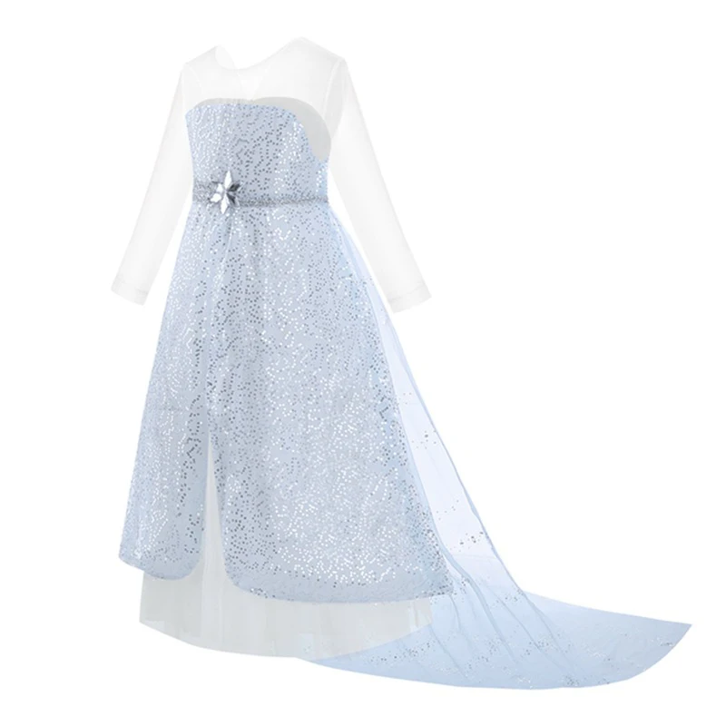 White Princess Dress Children Performance Cosplay Costumes Snow Queen Elsa Girls Cloak Long Floor Maxi Mesh Dresses Sequin 2023
White Princess Dress Children Performance Cosplay Costumes Snow Queen Elsa Girls Cloak Long Floor Maxi Mesh Dresses Sequin 2023