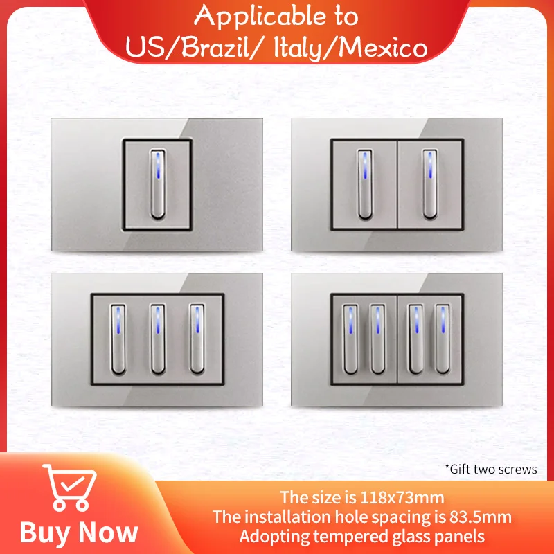 Gray Reset Piano Keys Rectangular Wall Switch Tempered Glass Panel 4x2 Switch Socket NET Tel TV US Brazil Italy Mexico 118x73mm
Gray Reset Piano Keys Rectangular Wall Switch Tempered Glass Panel 4x2 Switch Socket NET Tel TV US Brazil Italy Mexico 118x73mm