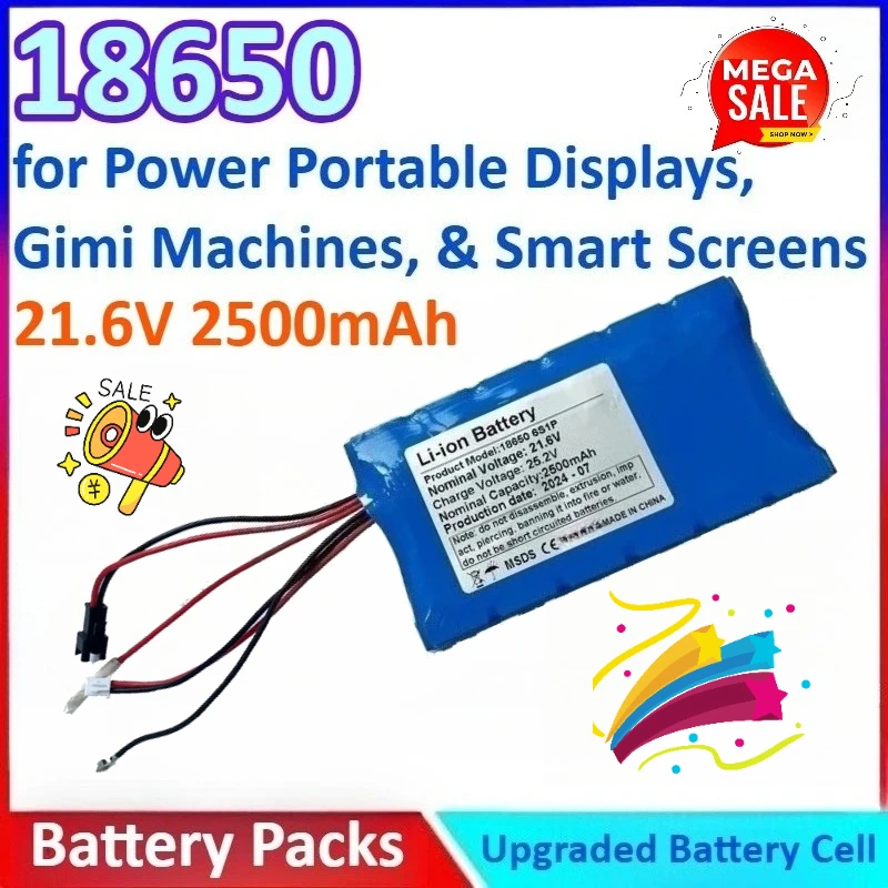 21.6V 2.5Ah 18650 General-purpose Factory-Direct Li-ion Battery Pack for Power Portable Displays, Smart Screens& Gimi Machines
21.6V 2.5Ah 18650 General-purpose Factory-Direct Li-ion Battery Pack for Power Portable Displays, Smart Screens& Gimi Machines