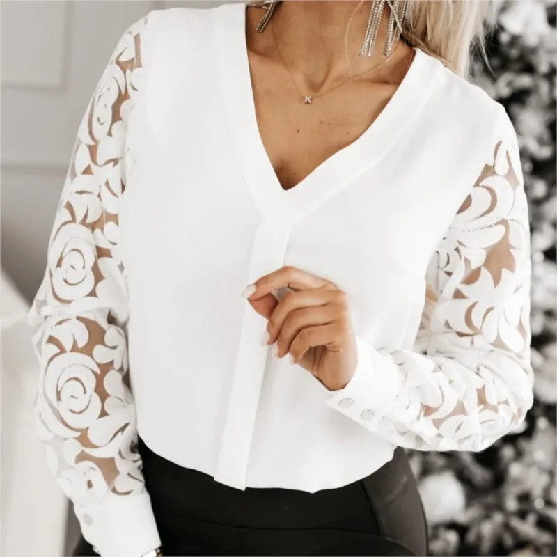 Women's Shirt Quotation 2025 Spring White Long Sleeve Stylish Blouses Elegant Tops for Woman Black Lace Blouse Women Clothing
Women's Shirt Quotation 2025 Spring White Long Sleeve Stylish Blouses Elegant Tops for Woman Black Lace Blouse Women Clothing