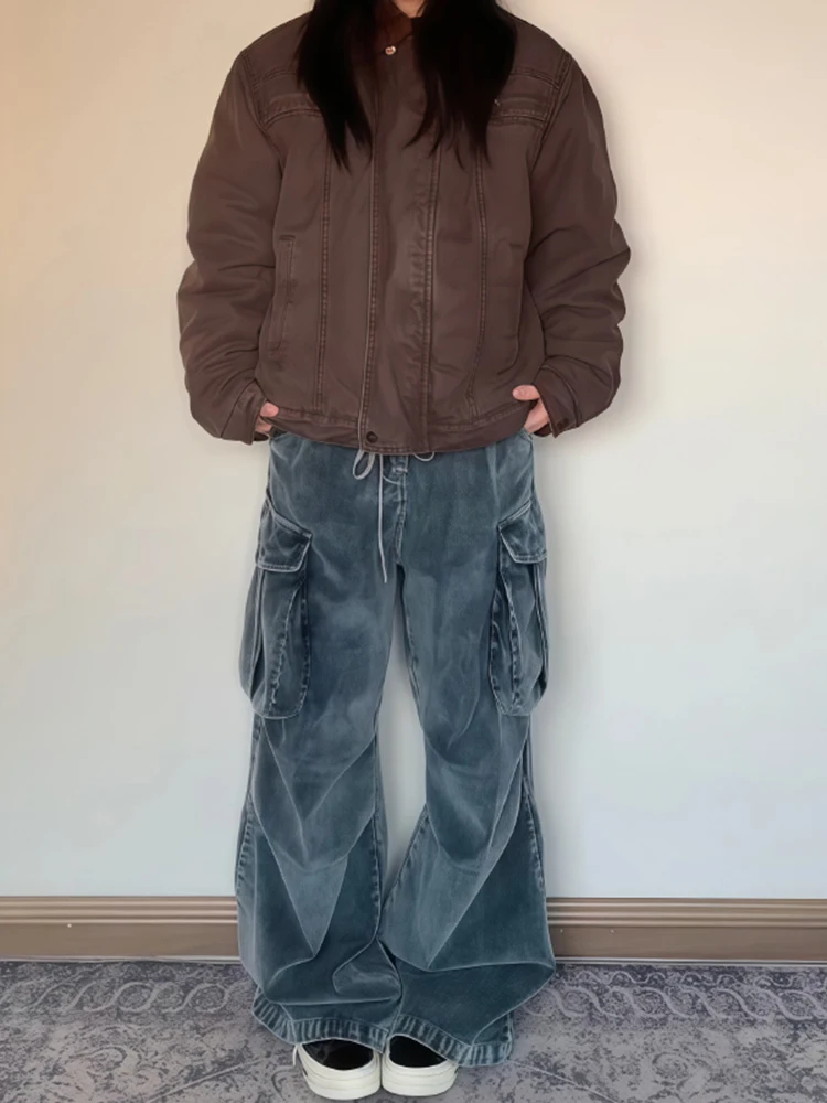 Washed blue corduroy cargo pants women in autumn winter new multi pocket niche vintage design sense loose wide leg pants
Washed blue corduroy cargo pants women in autumn winter new multi pocket niche vintage design sense loose wide leg pants