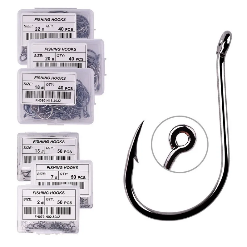 50-100pcs/box Hook 2- Hook 22Fishing HooksHigh CarbonChmical SharpenBarbed Circle HookTackle Set PointHardness SupplierFishhooks
50-100pcs/box Hook 2- Hook 22Fishing HooksHigh CarbonChmical SharpenBarbed Circle HookTackle Set PointHardness SupplierFishhooks