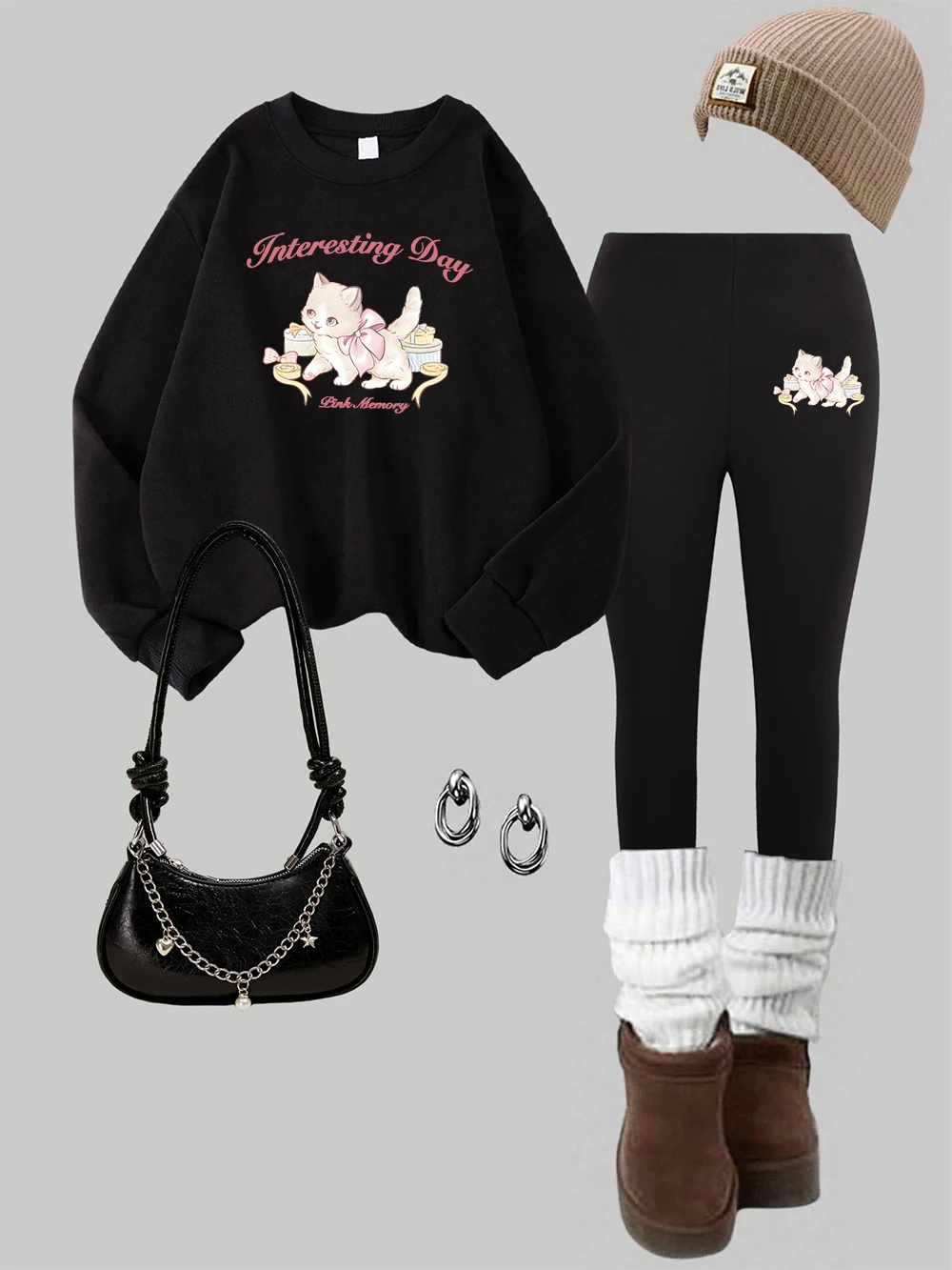 2 Piece Womens Elegant Little Cat Interesting Day Prints Sweatshirt Leggings Set Winter Thermal Warm Hoodie Pants Street Clothes
2 Piece Womens Elegant Little Cat Interesting Day Prints Sweatshirt Leggings Set Winter Thermal Warm Hoodie Pants Street Clothes