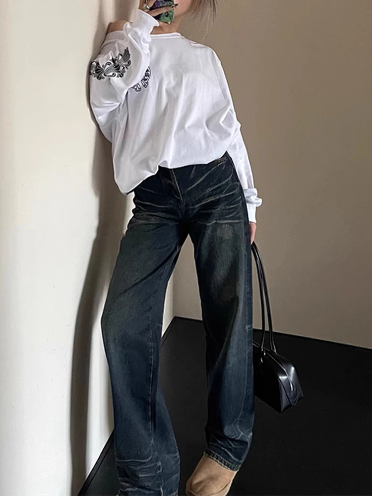 Women's Riveted Leather Pocket Design Jeans Wide-leg Retro Pants Streetwear Fashion Sweatpants Female High Waist Unisex Trousers
Women's Riveted Leather Pocket Design Jeans Wide-leg Retro Pants Streetwear Fashion Sweatpants Female High Waist Unisex Trousers