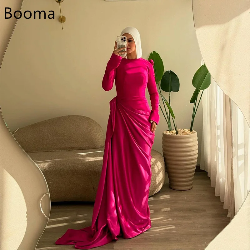 Booma Mermaid Elegant Evening Dresses Satin O-Neck Formal Party Gowns for Women Pleat Full-Sleeve Long Prom Gown Customize
Booma Mermaid Elegant Evening Dresses Satin O-Neck Formal Party Gowns for Women Pleat Full-Sleeve Long Prom Gown Customize