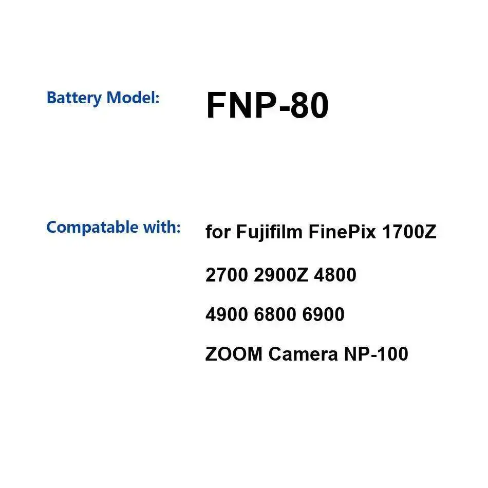 Аккумулятор для камеры Fnp-80 1600 мАч для Fujifilm Finepix 1700Z 2700 2900Z 4800 4900 6800 6900 Zoom NP-100
Аккумулятор для камеры Fnp-80 1600 мАч для Fujifilm Finepix 1700Z 2700 2900Z 4800 4900 6800 6900 Zoom NP-100