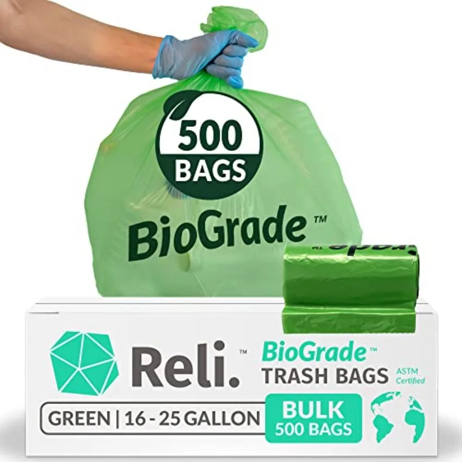 Biodegradable 16-25 Gallon Trash Bags 500 Count Bulk ASTM D6954 Green Eco-Friendly Oxobiodegradable Under Certain Conditions Se
Biodegradable 16-25 Gallon Trash Bags 500 Count Bulk ASTM D6954 Green Eco-Friendly Oxobiodegradable Under Certain Conditions Se