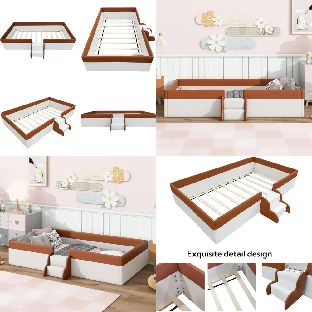 Двуспальная мягкая кровать-софа с местом для хранения и лестницей, дерево, белый и коричневый, для детей
Двуспальная мягкая кровать-софа с местом для хранения и лестницей, дерево, белый и коричневый, для детей