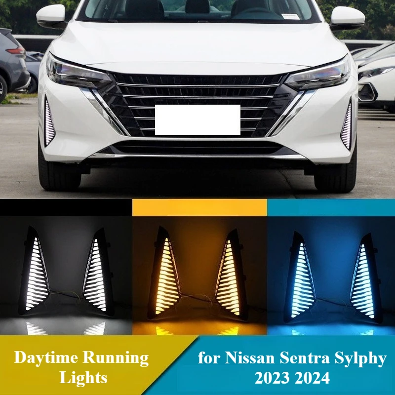 2PCS Car LED DRL for Nissan Sentra Sylphy 2023 2024 Daytime Running Lights Front Fog Lamp Cover w/ Dynamic Turn Signal Daylights
2PCS Car LED DRL for Nissan Sentra Sylphy 2023 2024 Daytime Running Lights Front Fog Lamp Cover w/ Dynamic Turn Signal Daylights