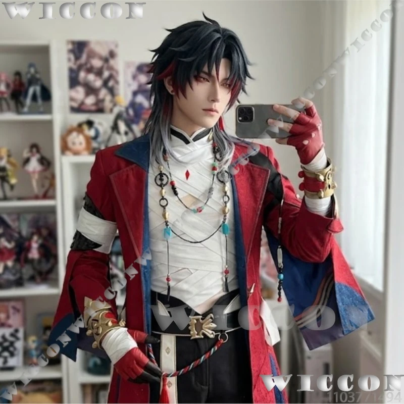 New Red Long Coat With Long Wig For Men Honkai Star Rail Mortenax Blade SP Game Cosplay Costume Halloween Party Outfit Navidad
New Red Long Coat With Long Wig For Men Honkai Star Rail Mortenax Blade SP Game Cosplay Costume Halloween Party Outfit Navidad
