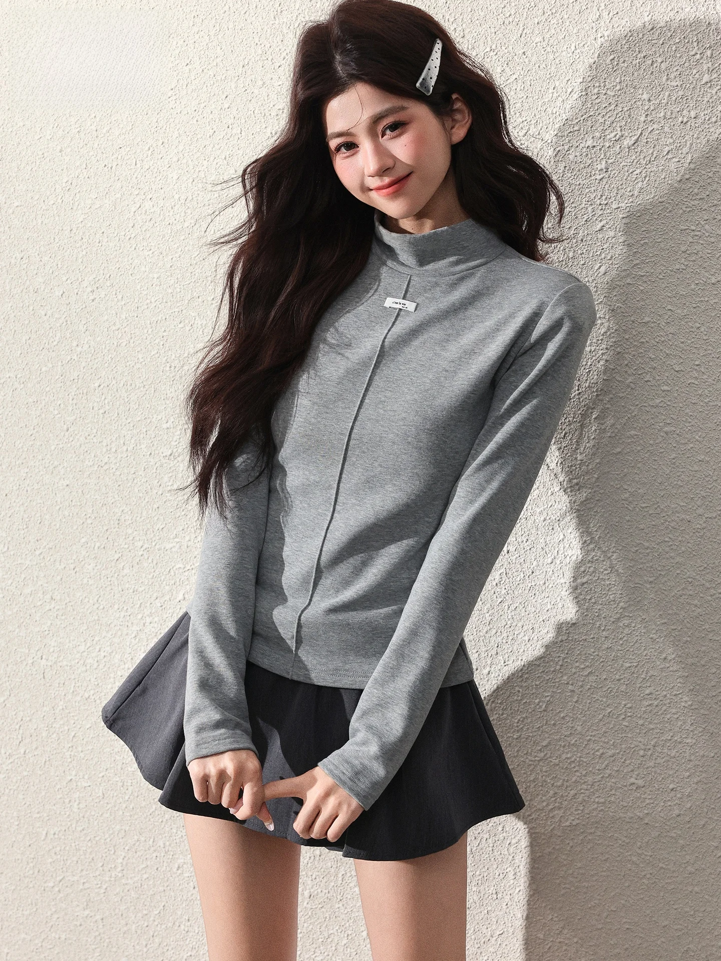 Женская летняя трикотажная футболка Slim Fit с длинным рукавом, полувысоким воротником, в корейском стиле, модный дизайн
Женская летняя трикотажная футболка Slim Fit с длинным рукавом, полувысоким воротником, в корейском стиле, модный дизайн