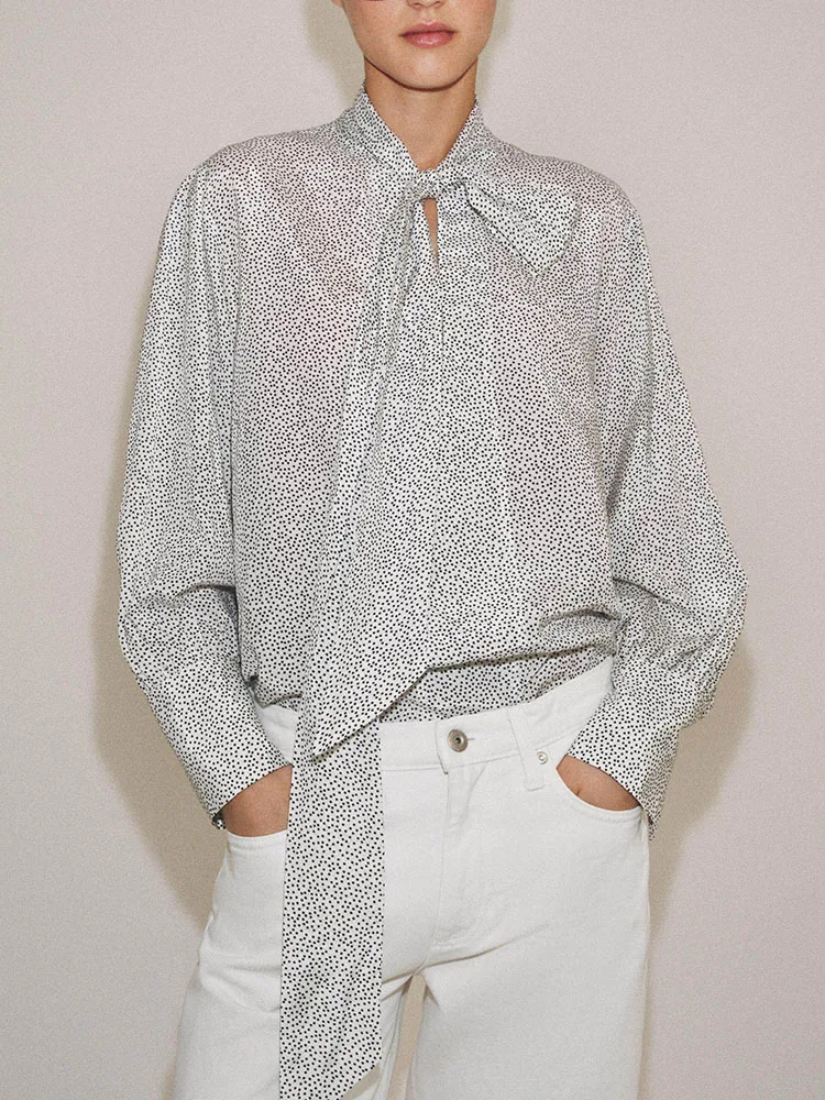 Spring 2026 New Fashion Sweet Polka Dot Bow Tie Long Sleeve Shirt Women's Premium Short Coat Knot Decorated Top
Spring 2026 New Fashion Sweet Polka Dot Bow Tie Long Sleeve Shirt Women's Premium Short Coat Knot Decorated Top