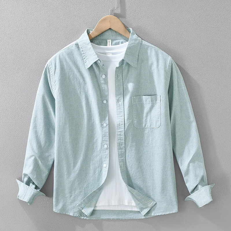 Green Striped Shirt for Men Long Sleeve Oversize Casual Non-ironing Clothing 2025 Spring New Fashion Office Loose Shirts
Green Striped Shirt for Men Long Sleeve Oversize Casual Non-ironing Clothing 2025 Spring New Fashion Office Loose Shirts