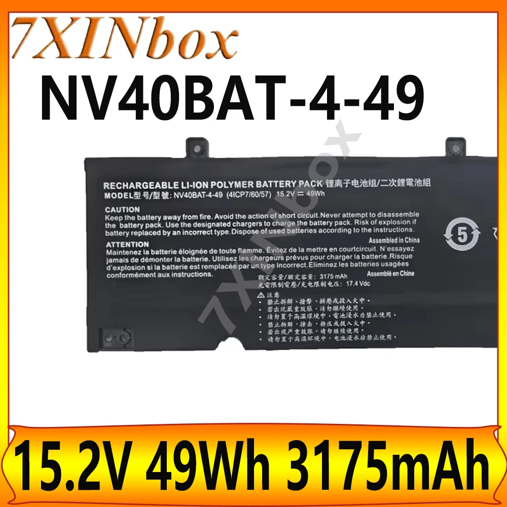 7XINbox NV40BAT-4-49 15.2V 49Wh 3175mAh Laptop battery For THUNDEROBOT IGER S1 For SCHENKER XMG Core 14 NV40BAT-4 4ICP7/60/57
7XINbox NV40BAT-4-49 15.2V 49Wh 3175mAh Laptop battery For THUNDEROBOT IGER S1 For SCHENKER XMG Core 14 NV40BAT-4 4ICP7/60/57