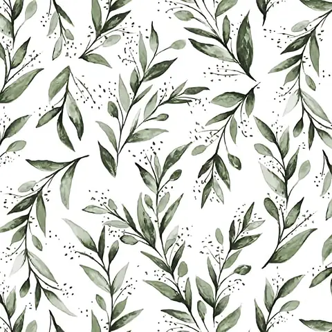 Green Leaf Peel and Stick Wallpaper Modern Self Adhesive Wallpaper Floral Contact Paper Removable Watercolor Leaf Wallpaper
