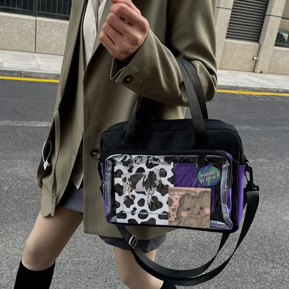 Badge Ita Bag Cotton Doll Bag Shoulder Bag Cross Body Transparent Pocket Itabag Contrast Color Large Capacity
Badge Ita Bag Cotton Doll Bag Shoulder Bag Cross Body Transparent Pocket Itabag Contrast Color Large Capacity