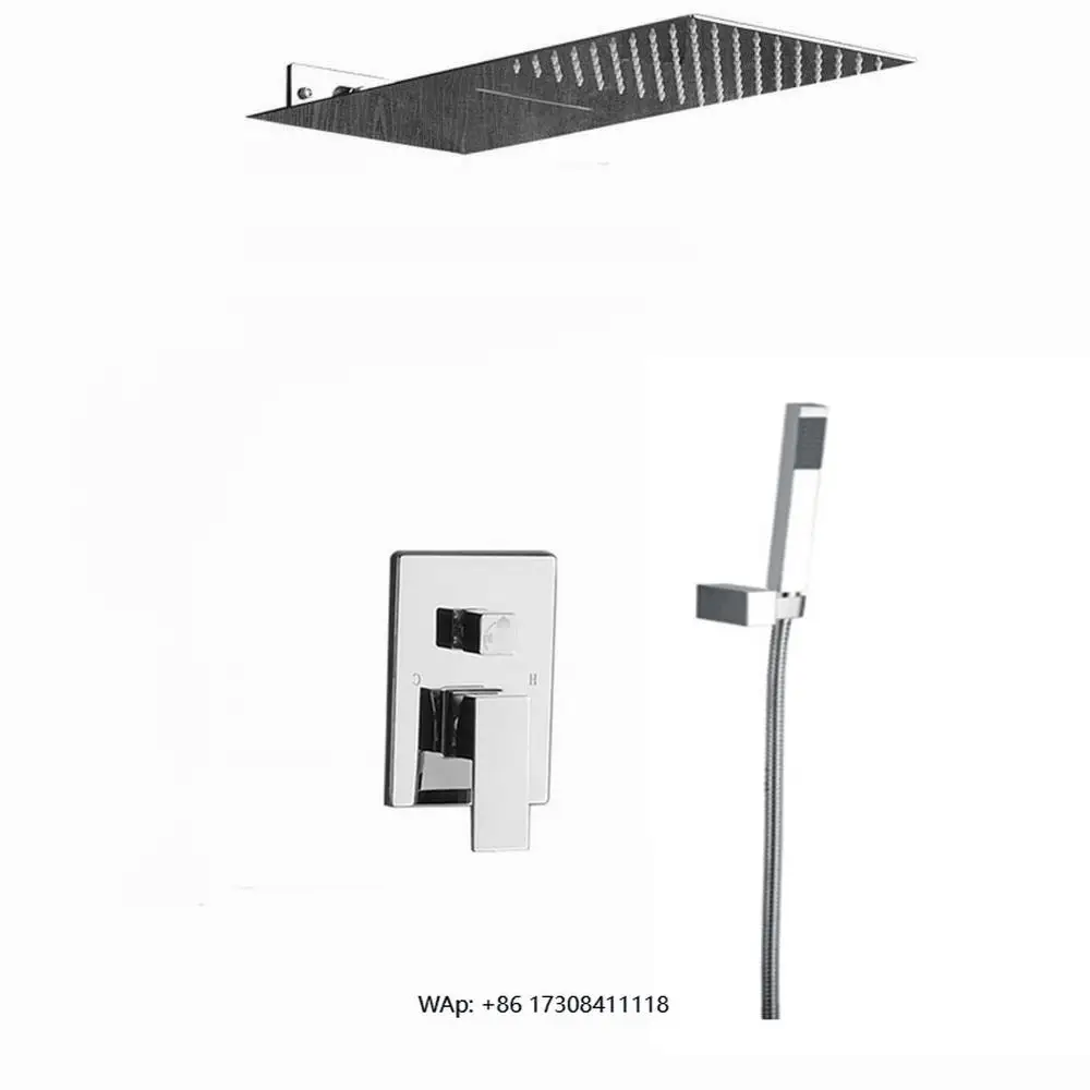 Luxury modern chrome-plated concealed shower system waterfall rain shower head set with stirring valve and hand-held shower
Luxury modern chrome-plated concealed shower system waterfall rain shower head set with stirring valve and hand-held shower