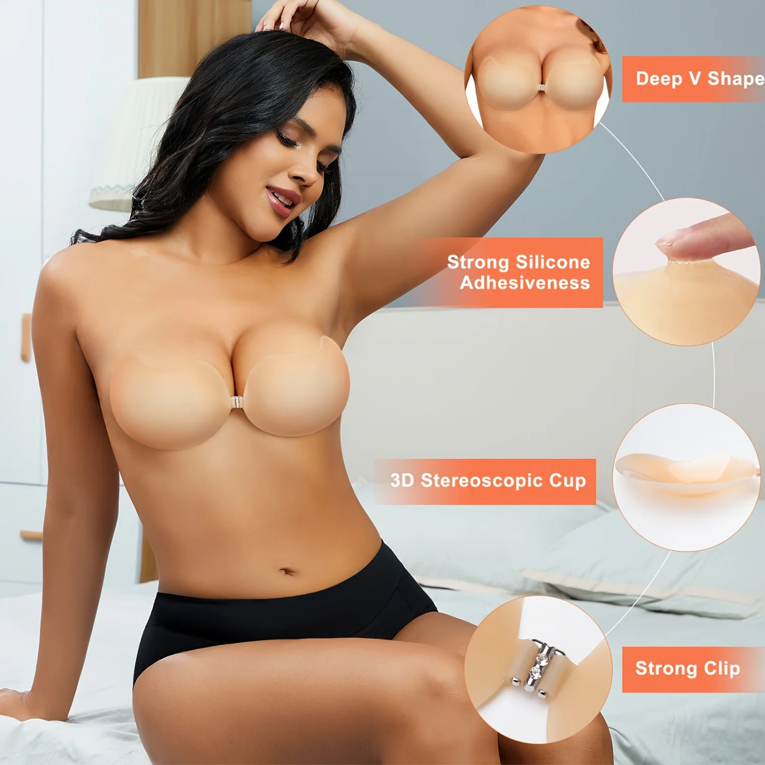 Women's Breast Pasties, Silicone Nipple Covers Push-Up Breast Pasties, Anti-Exposure Adhesive Strapless Backless Bra For Weddin
Women's Breast Pasties, Silicone Nipple Covers Push-Up Breast Pasties, Anti-Exposure Adhesive Strapless Backless Bra For Weddin