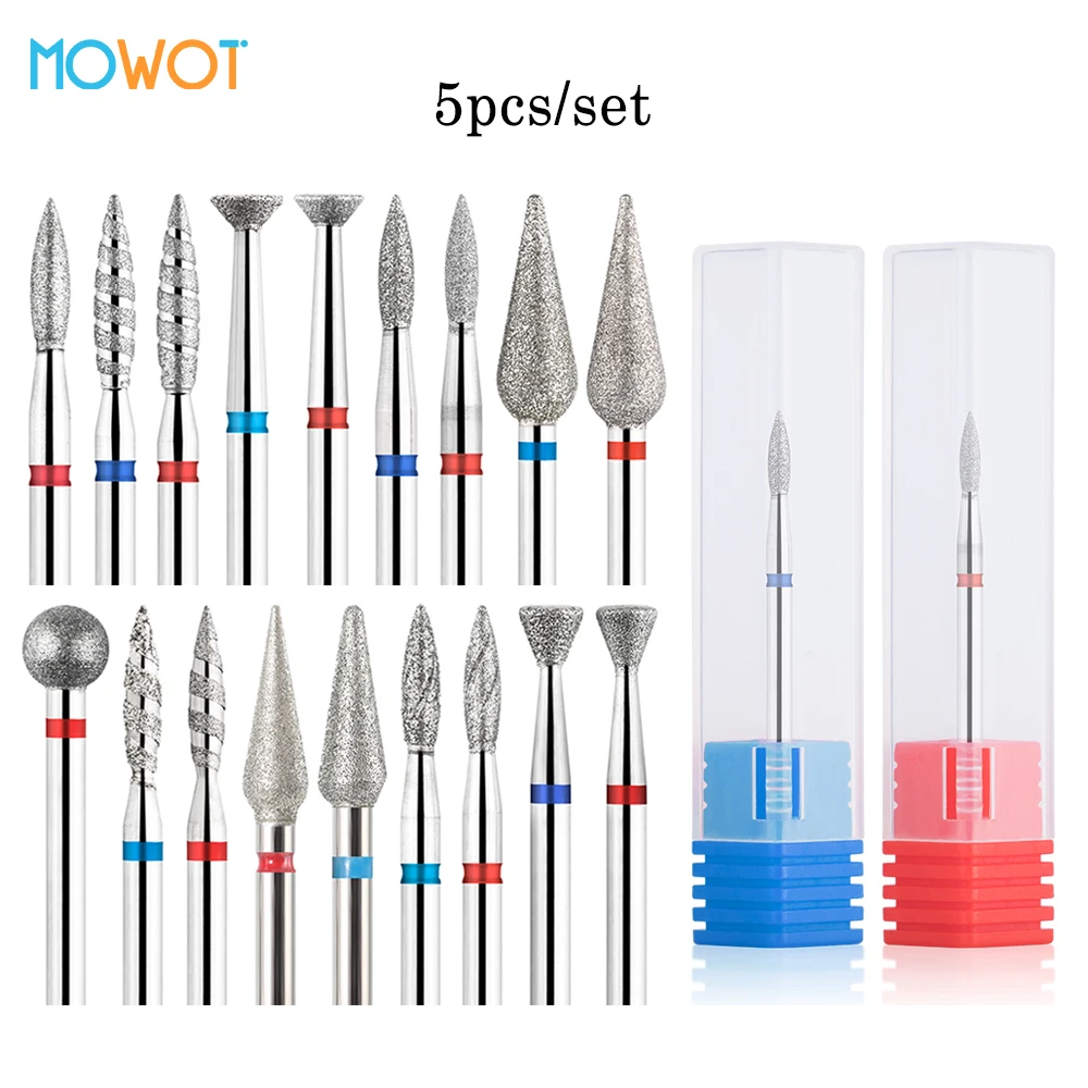 MOWOT 5pcs/set Diamond Nail Drill Bits Flame Tornado Electric Manicure Drills Rotary Cuticle Burr Remove Pedicure Tools 3/32''
MOWOT 5pcs/set Diamond Nail Drill Bits Flame Tornado Electric Manicure Drills Rotary Cuticle Burr Remove Pedicure Tools 3/32''