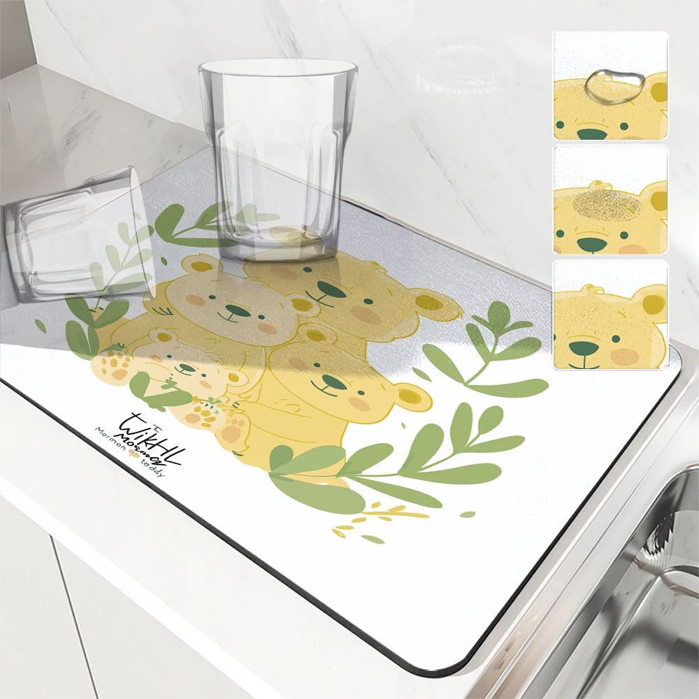 Kitchen Absorbent Drying Mat Cartoon Watercolor Bear Rabbit Kitchen Table Decoration & Accessories Color Pattern Tables Mats
Kitchen Absorbent Drying Mat Cartoon Watercolor Bear Rabbit Kitchen Table Decoration & Accessories Color Pattern Tables Mats
