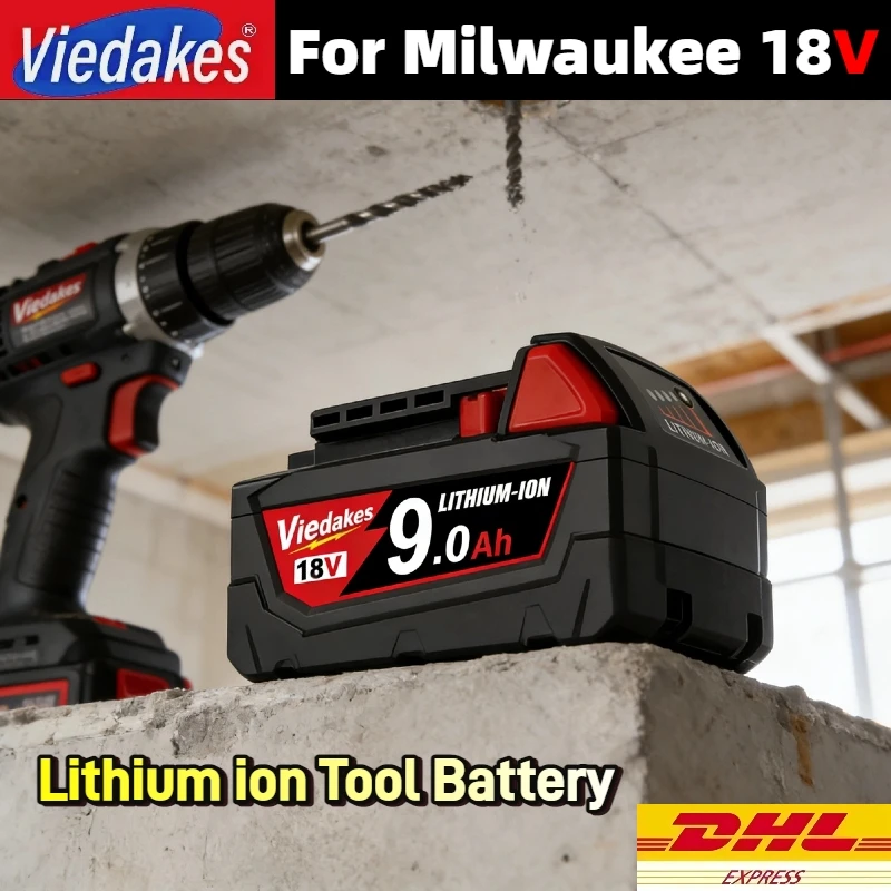 18V High Capacity 9.0Ah Battery, for Milwaukee M18 battery 48-11-1850 48-11-1860 Rechargeable Lithium-ion
18V High Capacity 9.0Ah Battery, for Milwaukee M18 battery 48-11-1850 48-11-1860 Rechargeable Lithium-ion
