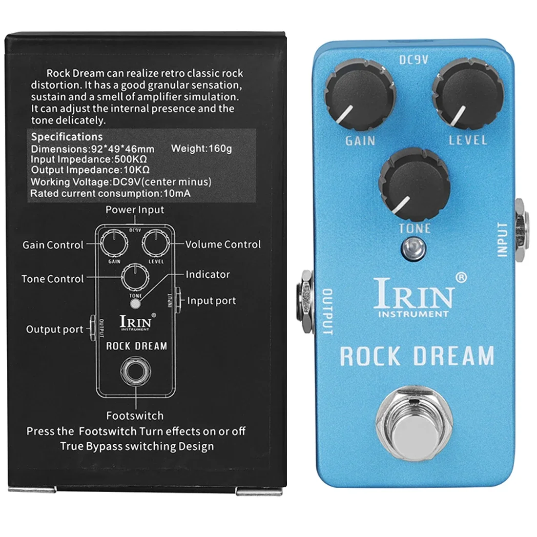 IRIN Rock Dream Electric Guitar Effect Pedal Classic Rock Distortion Effects True Bypass Pedals RS-03 Guitar Accessories 
IRIN Rock Dream Electric Guitar Effect Pedal Classic Rock Distortion Effects True Bypass Pedals RS-03 Guitar Accessories