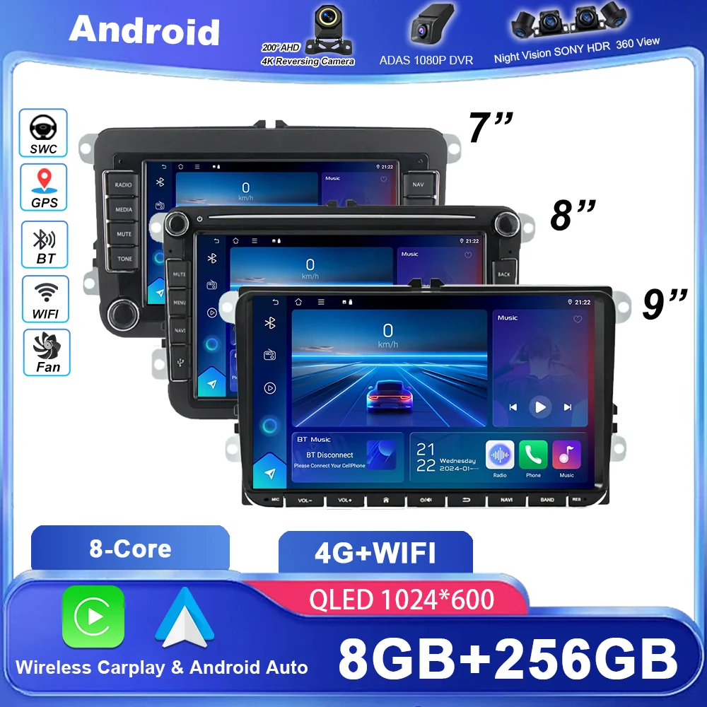 Android Wireless Carplay Auto For VW Passat golf Polo Jetta Skoda Car multimedia player IPS Screen GPS WIFI 7/8/9'' Car Radio
Android Wireless Carplay Auto For VW Passat golf Polo Jetta Skoda Car multimedia player IPS Screen GPS WIFI 7/8/9'' Car Radio
