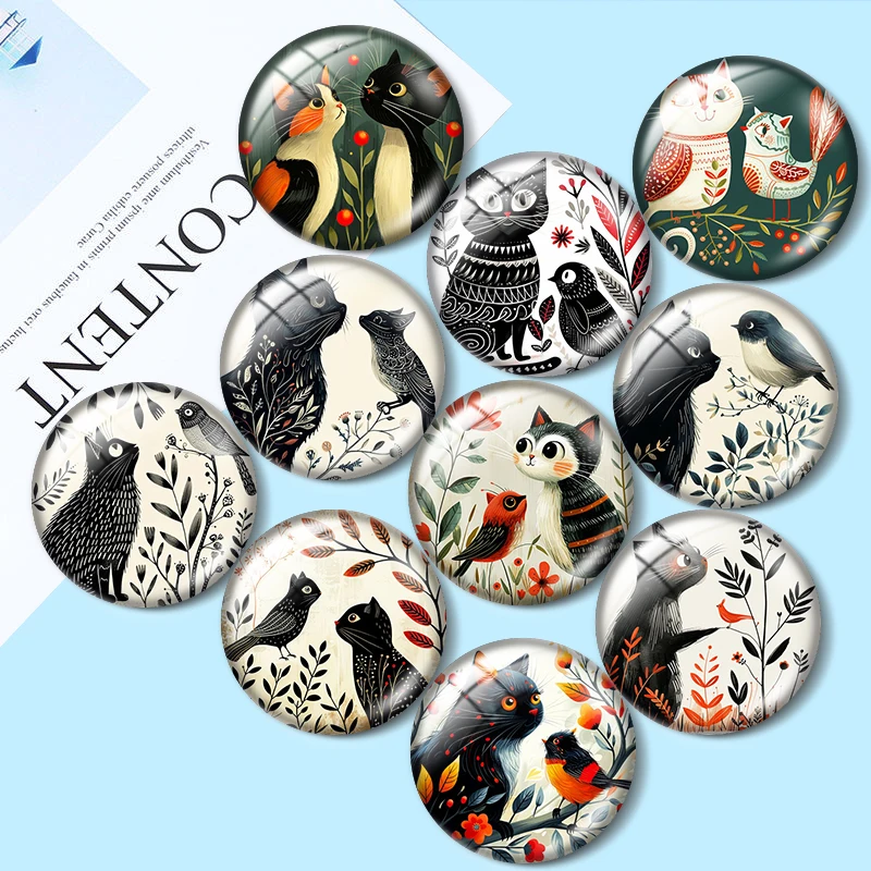 Cat and Bird 10pcs 12mm/18mm/20mm/25mm Round photo glass cabochon demo flat back Making findings
Cat and Bird 10pcs 12mm/18mm/20mm/25mm Round photo glass cabochon demo flat back Making findings
