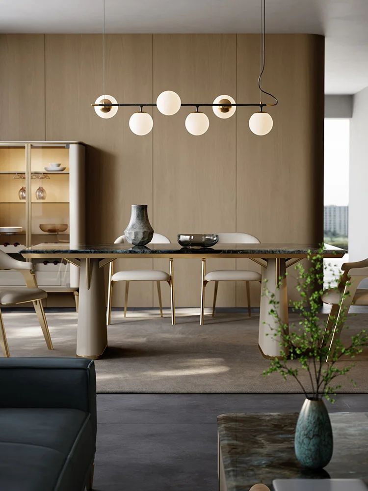 Dining table light luxury high-end net red ins rectangular dining table home natural marble Italian dining table
Dining table light luxury high-end net red ins rectangular dining table home natural marble Italian dining table