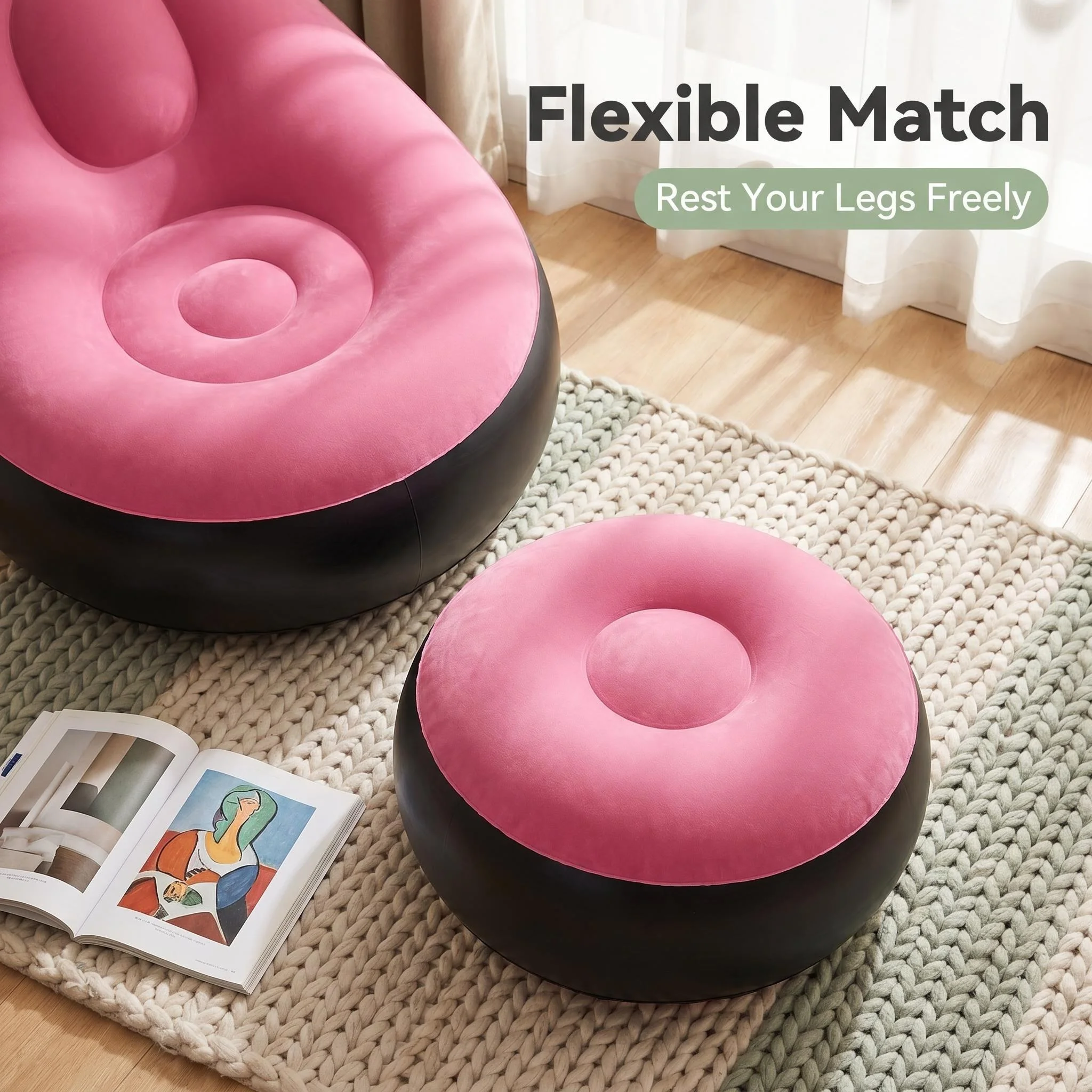 Foldable Inflatable Lounge Chair with Backrest and Armrests, for Napping and Leisure Moments
Foldable Inflatable Lounge Chair with Backrest and Armrests, for Napping and Leisure Moments