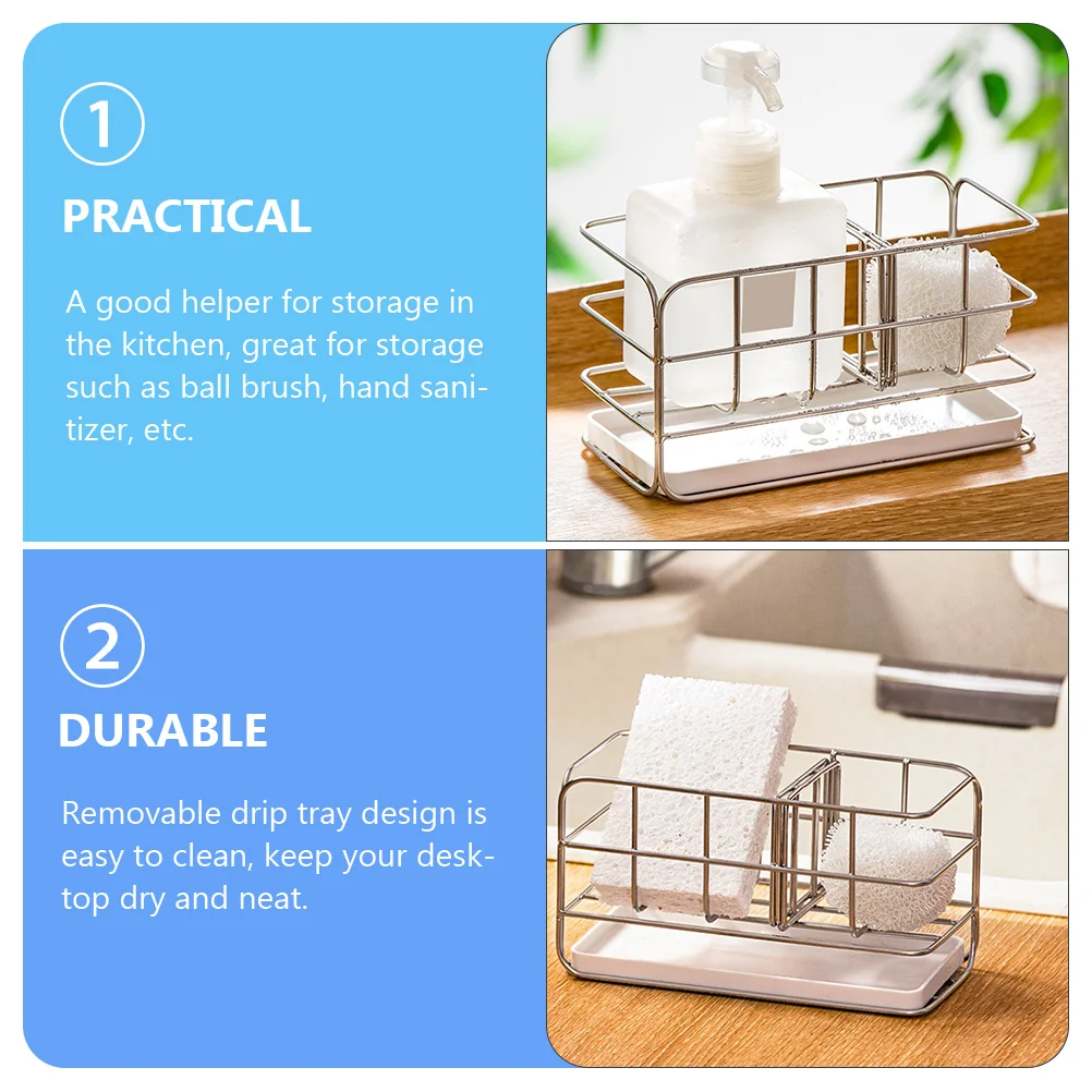 Stainless Steel Kitchen Sponge Holder Sink Draining Shelf Removable Tray Brush Soap Drainer Cleaning Organizer
Stainless Steel Kitchen Sponge Holder Sink Draining Shelf Removable Tray Brush Soap Drainer Cleaning Organizer