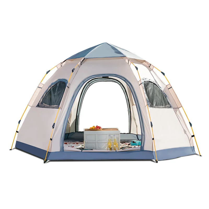 Tent camping Folding outdoor automatic quick opening Rainproof field camping equipment Multi-person thickened hexagonal tent
Tent camping Folding outdoor automatic quick opening Rainproof field camping equipment Multi-person thickened hexagonal tent