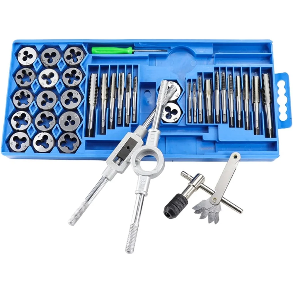 40Pcs Metric Hand Tap and Die Set M3-M12 Screw Thread Plugs Straight Taper Reamer Tools Wrench Threading Hand Tools
40Pcs Metric Hand Tap and Die Set M3-M12 Screw Thread Plugs Straight Taper Reamer Tools Wrench Threading Hand Tools